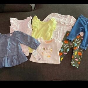 Baby Girl Mixed Outfit Bundle - Pastel & Floral Set